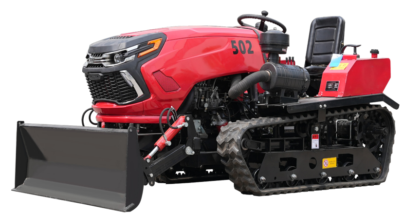 50 HORSEPOWER RIDE MOUNTED TRACKED ROTARY TILLER